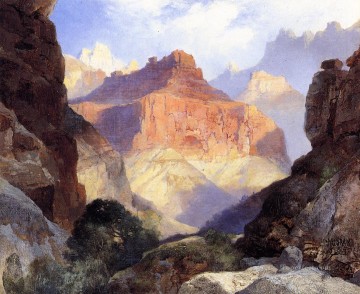  pared Pintura al %C3%B3leo - Bajo el Muro Rojo Gran Cañón del paisaje de Arizona Montaña Thomas Moran